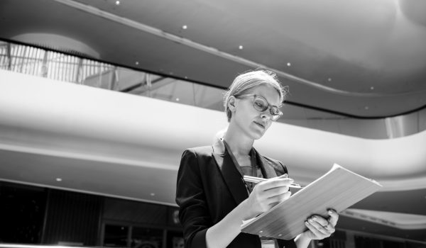 Businesswoman Vision Strategy the Way Forward Concept